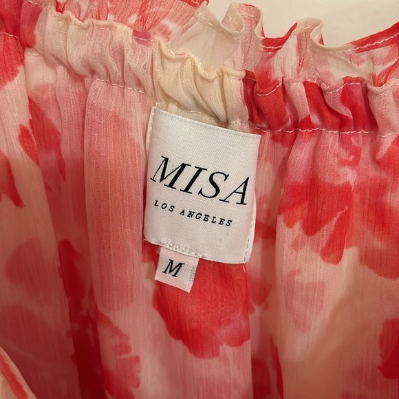Misa Los Angeles Pink Floral Off the Shoulder Dress - Picture 6 of 6